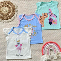 Set 3 Camisillas Esqueleto Conejo Azul