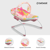 Silla Mecedora Bouncer Para Bebé Rosa Bebesit