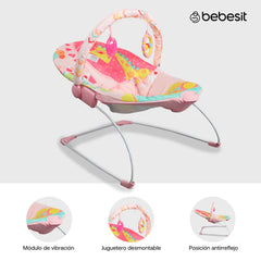 Silla Mecedora Bouncer Para Bebé Rosa Bebesit