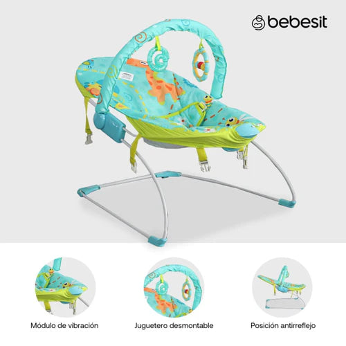 Silla Mecedora Bouncer Para Bebé Azul Bebesit