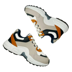 Tenis Queso Combinado Blanco Gris Estilo