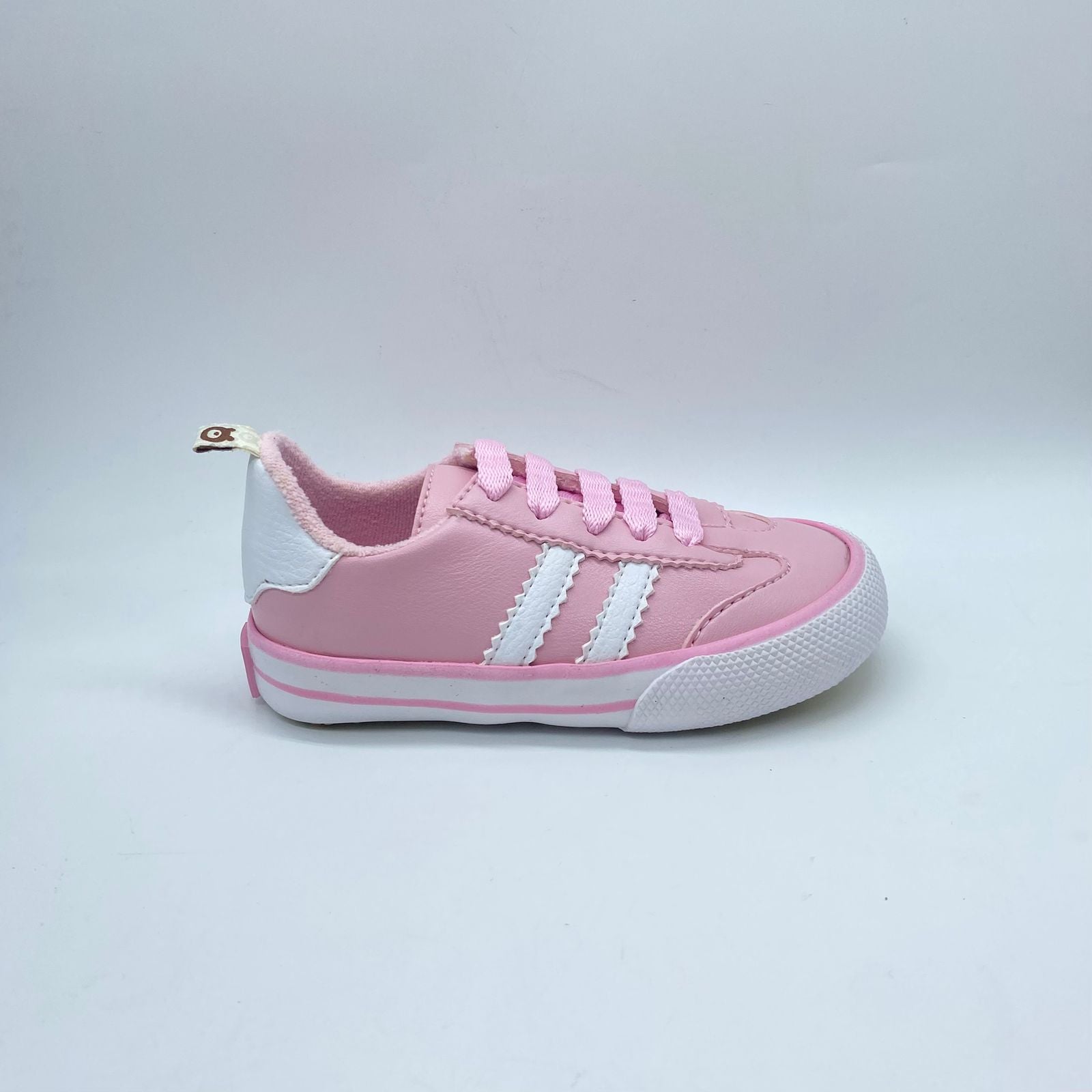 Tenis Detalle Rayas Rosa Melosos Estilo