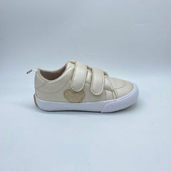 Tenis Corazón Velcro Dorado Melosos