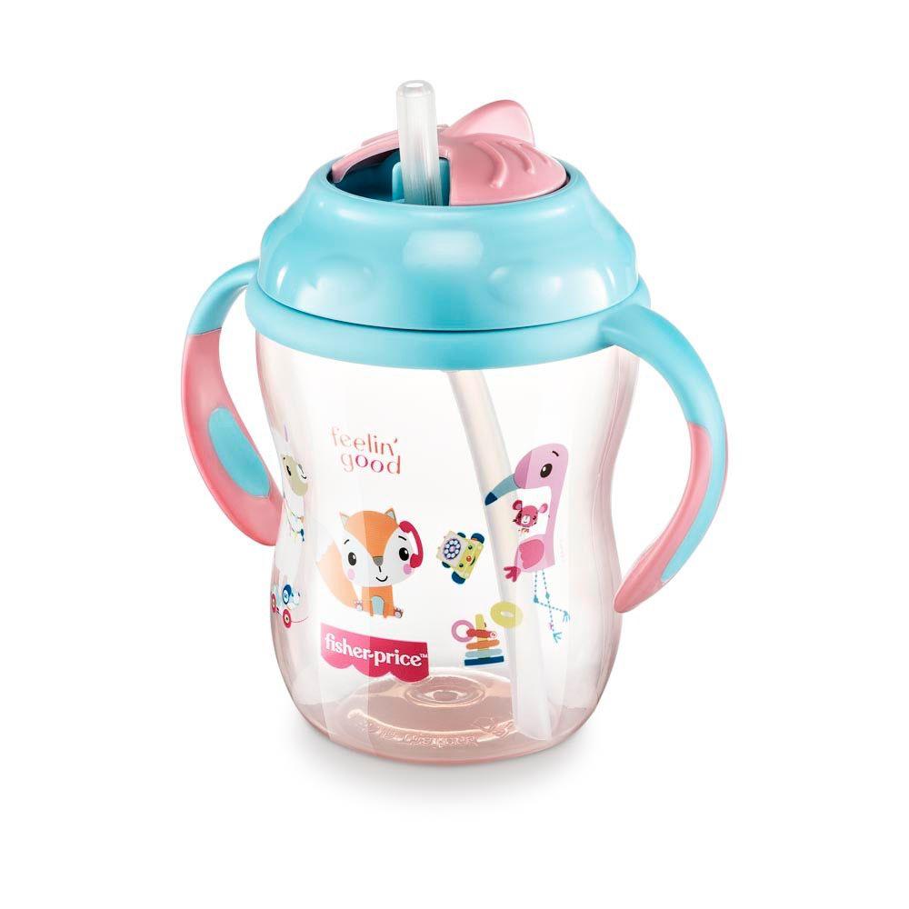 Vaso Pitillo Con Asas 270ml First Moments Fisher Price Rosa