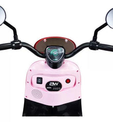 Moto Montable Eléctrica Para Niños New Vespa 6v Rosa Manubrio