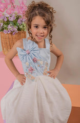 Vestido De Fiesta Gratitud Azul Blanco