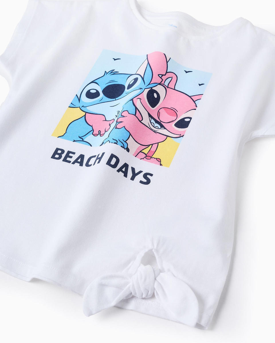 Blusa Estampado Stitch Blanco Zippy  Detalle