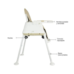 Silla Comedor 3 en 1 Smart Beige Bebesit Uso