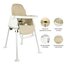 Silla Comedor 3 en 1 Smart Beige Bebesit Detalles