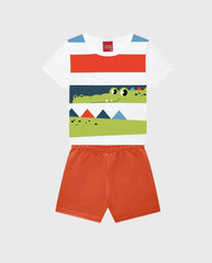 Conjunto Bermuda Cocodrilo Naranja Kyly