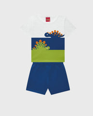 Conjunto Bermuda Dinosaurios Kyly gris