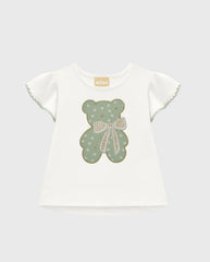 Conjunto Leggins Oso Corazones Verde Milon Blusa