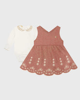 Vestido Cuello Glitter Flores Milon