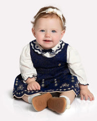 Vestido Cuello Glitter Flores Milon