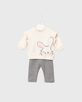Conjunto Manga Larga Conejo Bordado Beige Mayoral