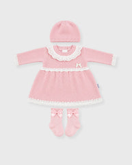 Set Primer Día Vestido Tejido Rosa diseño