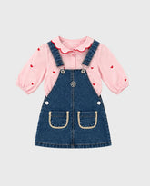 Conjunto Braga Denim Corazones Joy Baby