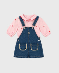 Conjunto Braga Denim Corazones Joy Baby