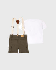 Conjunto Bermuda con Tirantes Dog Verde Joy Baby