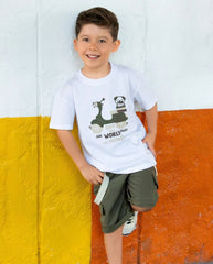 Conjunto Bermuda con Tirantes Dog Verde Joy Baby