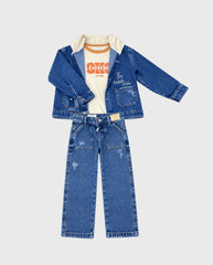 Conjunto 3 Piezas Chaqueta Denim Joy Baby oscuro