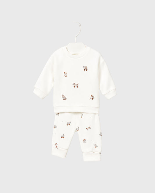 Conjunto Manga Larga Animales Blanco Mayoral