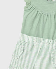 Conjunto Short y Body Cuello Rayas Verde Mayoral detalle