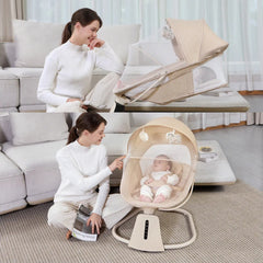 Silla Mecedora Electrónica 3 en 1 Aura Deluxe Bassinet Beige Mastela modelo