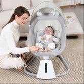 Silla Mecedora Electrónica 3 en 1 Aura Deluxe Bassinet Gris Blanco Mastela