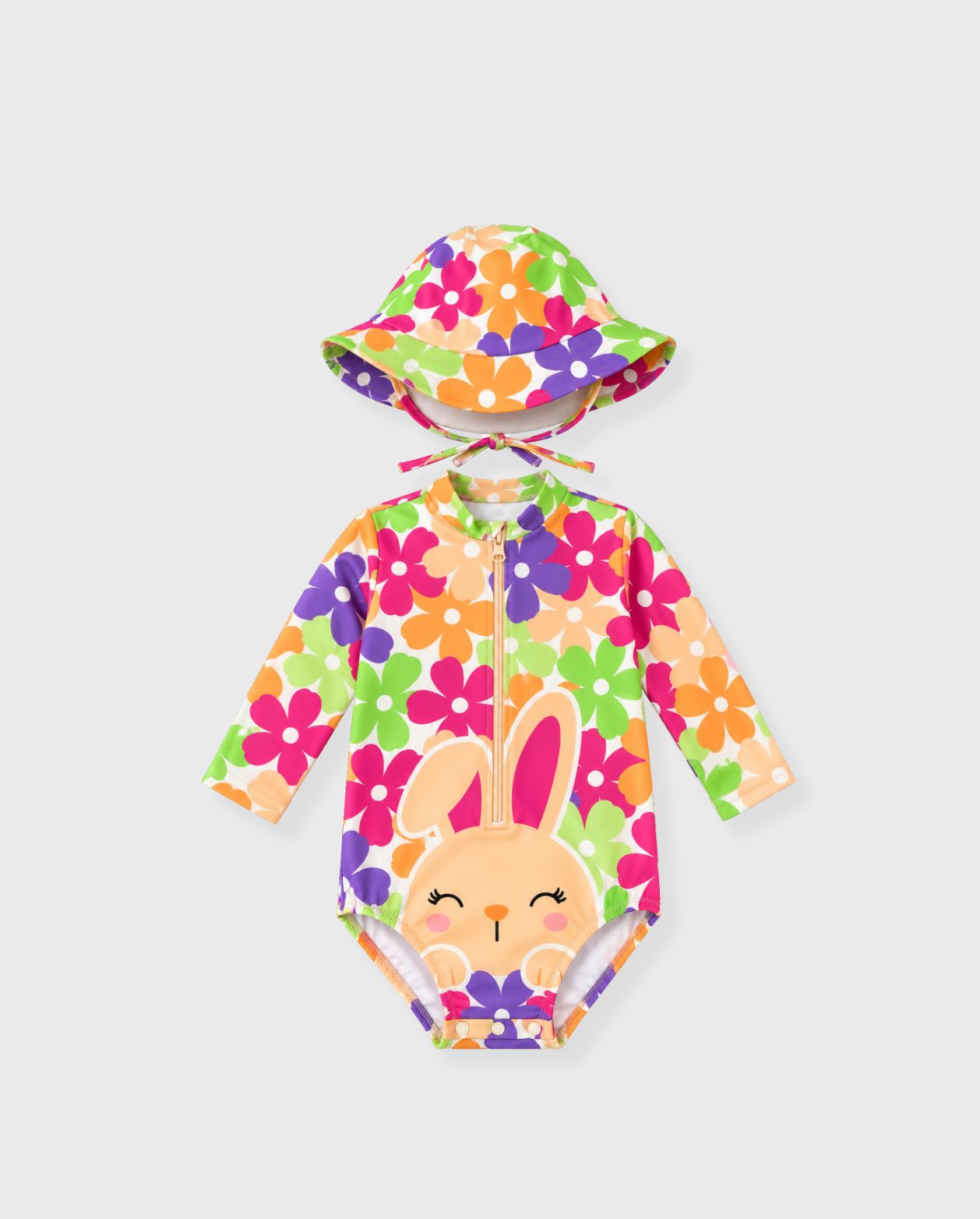 Vestido de Baño Enterizo Con Pava Conejo