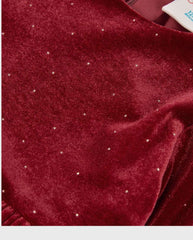 Vestido Terciopelo Brillos Rojo Boboli
