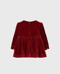 Vestido Terciopelo Brillos Rojo Boboli