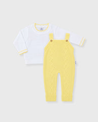 Set Primer Día Tejido Overol Amarillo