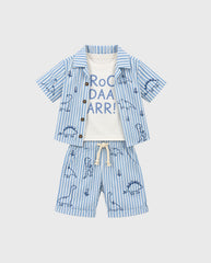 Conjunto 3 Piezas Bermuda Rayas Dinosaurios Joy Baby