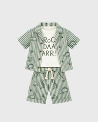 Conjunto 3 Piezas Bermuda Rayas Dinosaurios Joy Baby