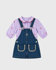 Conjunto Braga Denim Corazones Joy Baby