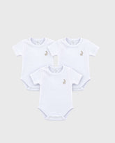 Set 3 Bodys Manga Corta Blanco Unisex