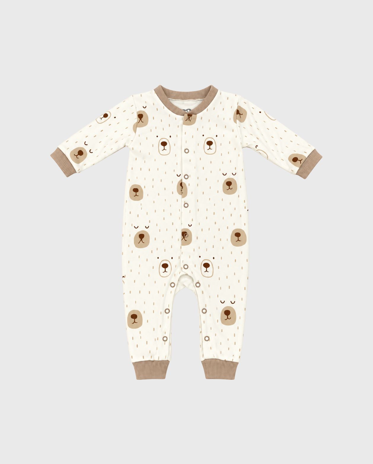 Pijama Enteriza Estampada Osos Beige