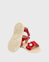 Sandalias Flor Roja Suela
