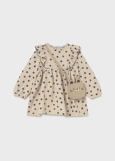 Vestido Estampado con Bolso Oso Beige Mayoral