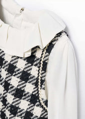 Vestido Cuadros Cuello Negro Abel & Lula