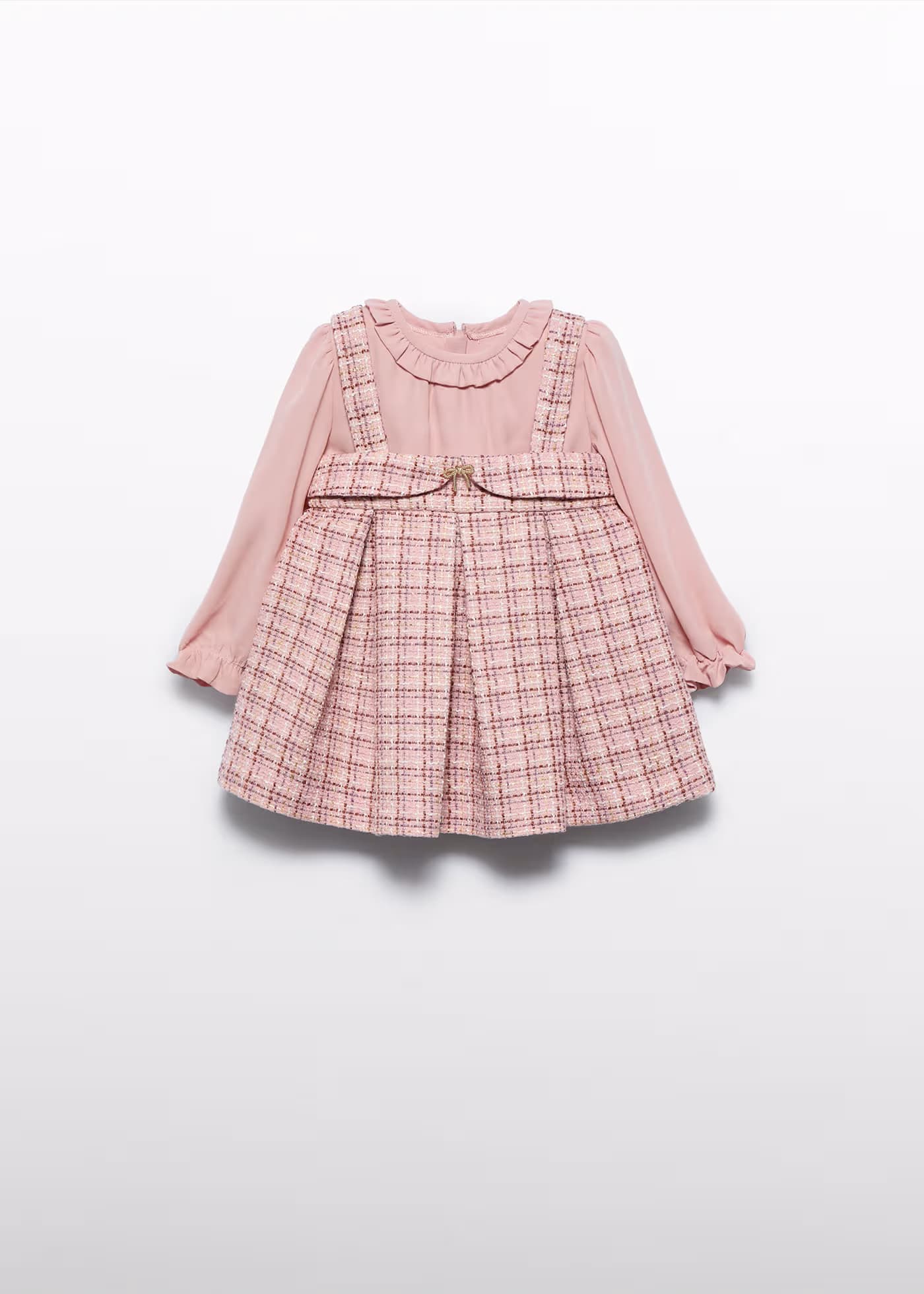 Vestido Tweed Cuadros Rosa Pastel Mayoral