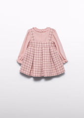 Vestido Tweed Cuadros Rosa Pastel Mayoral Estilo