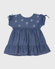 Vestido Mariposas Bordado Denim oscuro