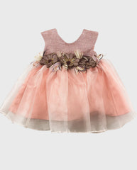 Vestido Gaia Tul Tornasol rosa y flores