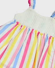 Vestido Combinado Rayas Colores detalle