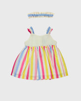 Vestido Combinado Rayas Colores completo