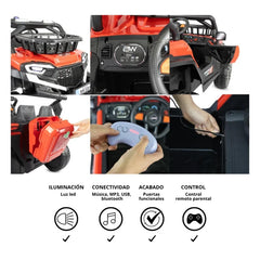 Carro Montable Eléctrico Súper Trail Rojo 12V Prinsel CARACTERÍSTICAS