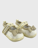 Baleta Sin Suela Beige Moño par