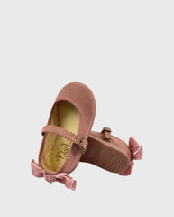 Baletas Con Lazo De Terciopelo Tokolate suela